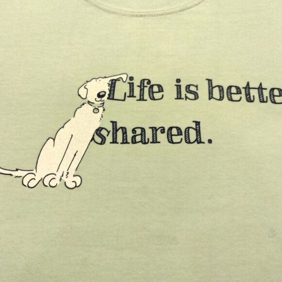 LARGE Life is Better, Shared - Classic Unisex Crewneck Short Sleeve Tee NEW - Picture 2 of 6
